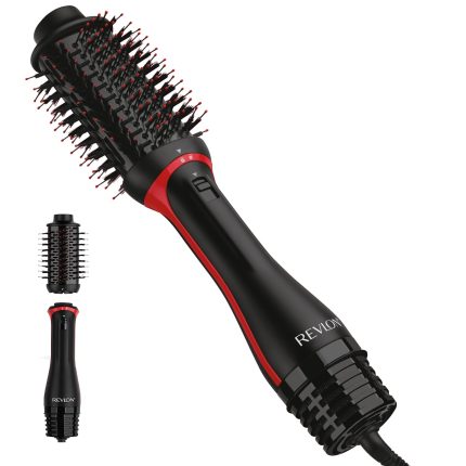 REVLON One-Step Volumizer Hair Dryer and Styler, for Less Frizz, More Shine, and Reduced Heat Damage for Salon Style Round Brush for Blowout, Black