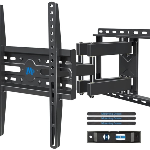 TV Wall Mount for 32-65 Inch Television,Mount with Swivel and Tilt, Full Motion Bracket with Articulating Dual Arms, Fits 16inch Studs, Max VESA 400X400 mm, 99lbs, MD2380
