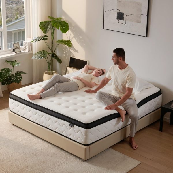Queen Mattress 12 Inch Classic Hybrid Mattress - Medium Firm - Contouring Memory Foam & Innerspring Coils - Cooling Top Layer - Pressure-Relief - 365-Night Trial (12", Queen)