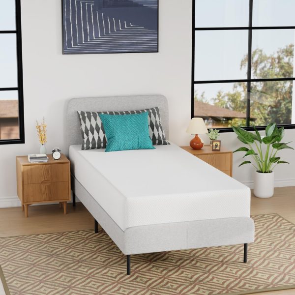 8 Inch Twin Mattress | Medium Firm | Gel Memory Foam Mattress | White | Bed in a Box, CertiPUR-US Certified | Pressure Relief, Cooling Ventilated Foam | Washable Removable Cover